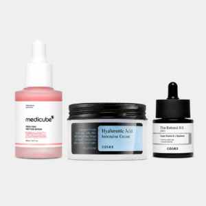 Medicube PDRN Pink Peptide Serum + COSRX Hyaluronic Acid Intensive Cream + COSRX Retinol 0.5